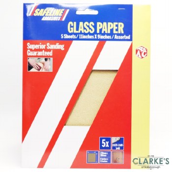 Safeline Glass Paper Sheets Grit Assorted | Pack of 5