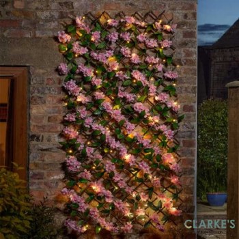 Pink Blossom - Solar LED-Lit Trellis