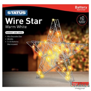 Star Decoration Battery Operated 30 LED