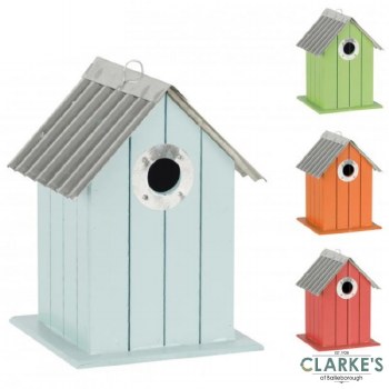 Wooden Bird House Blue