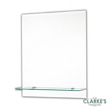 Tema Ensuit Bevelled Bathroom Mirror with Shelf 50x40cm