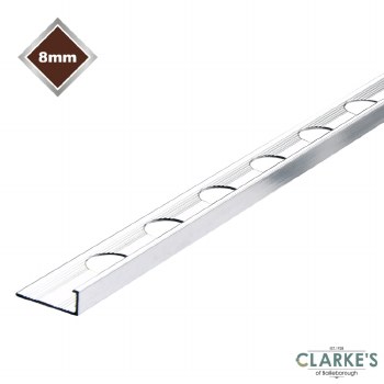 L Shape Silver Tile Trim 8mm