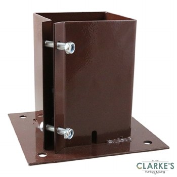 Timco Fence Post Shoe | Bolt Secure | Red Oxide Coated 90 x 90 mm