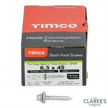 TimCo Hex Metal to Timber Screws 6.3x45mm