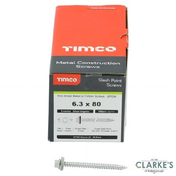 TimCo Hex Metal to Timber Screws 6.3x80mm