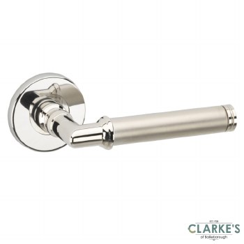Avignon Lever on Rose Door Handles with Key Escutcheon Set Nickel