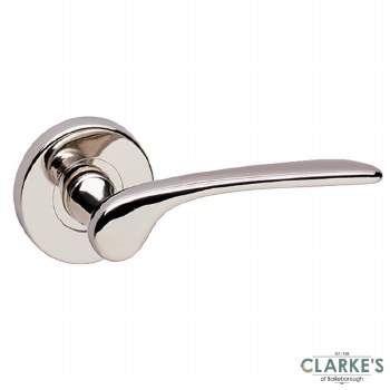 Como Lever on Rose Door Handles with Key Escutcheon Set Nickel
