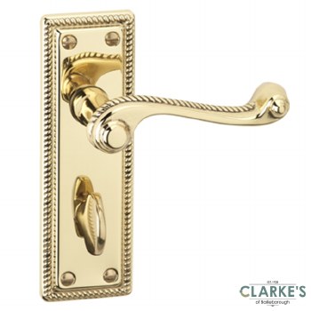Georgian Bahroom Lever Door Handle Set Polished Brass