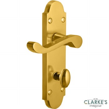Vision Indus Shaped Scroll Lever Bathroom Handles Brass