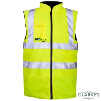 Hi-Vis Reversible Fleece-Lined Bodywarmer Large