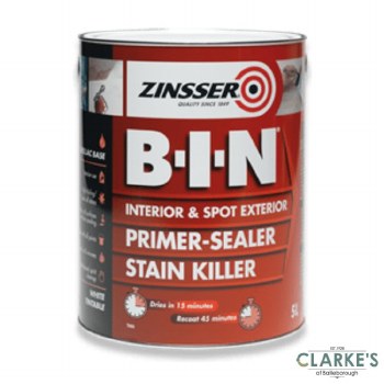 Zinser B-I-N Ultimate Primer - Sealer, Stain Killer 5 Litre
