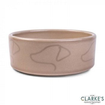 Ceramic Dog Bowl - Latte 15 cm