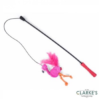 Nip-It Flamingo Tickle Stick Cat Toy