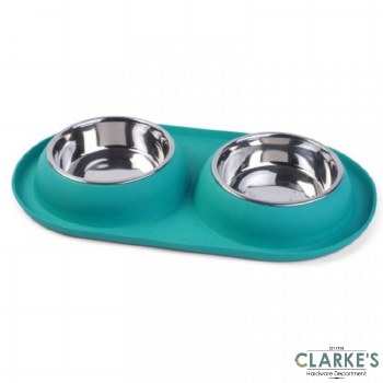Twin Bowl Dog Feeding Tray
