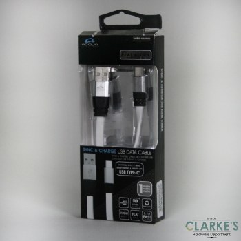 Acqua Type-C Sync & Charge Cable 1 Meter White