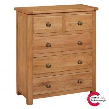 Aintree Oak 5 Drawer Chest