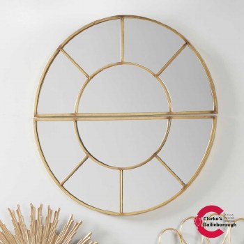 Antique Gold 2 Half Moon Section Mirror
