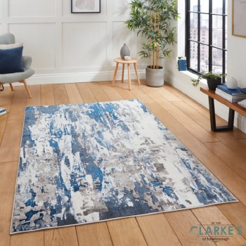 Apollo GR580 Grey/Navy Rug 120 x 170cm