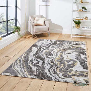 Apollo GR584 Grey/Gold Rug 160 x 220cm