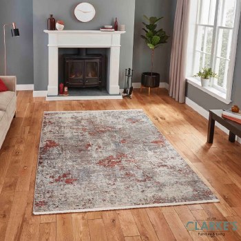 Athena Rug 18597 Grey / Terra 160 x 220cm