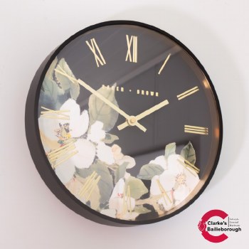 Baker and Brown Wall Clock Floral 30cm
