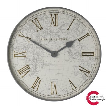 Baker and Brown Atlas Wall Clock 50cm