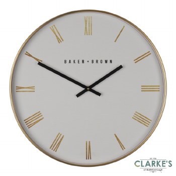 Baker and Brown Nouveau Wall Clock White/Gold 50cm