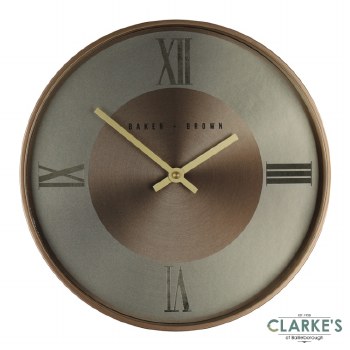 Baker and Brown Wall Clock Bronze 30cm