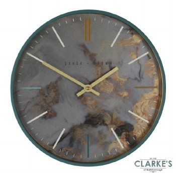 Baker and Brown Marble Wall Clock 30cm