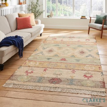 Bazaar 17457 Multi Colour Jute Rug 120 x 170cm