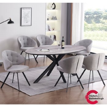 Belgrave Dining Set - HPL Top Table and 6 Chairs