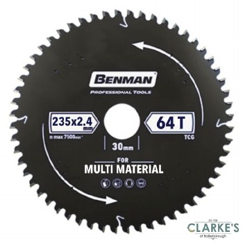 Benman Circular Saw Blade Multi Material 235x2.4mm 64T
