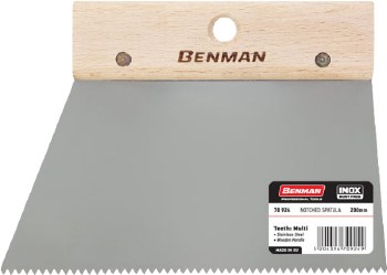 Benman Triangle Notched Spatula 200mm