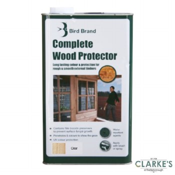 Bird Brand Complete Wood Protector Preserver Clear 5 Litre