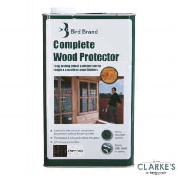 Bird Brand Complete Wood Protector Preserver Ebony Black 5 Litre