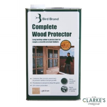Bird Brand Complete Wood Protector Preserver Light Brown 5 Litre