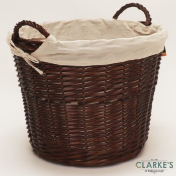 Blacksod Round Wicker Log Basket Brown