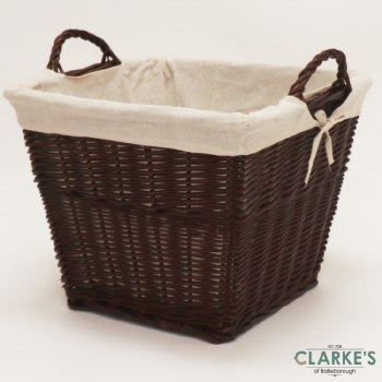 Blacksod Square Wicker Log Basket Brown