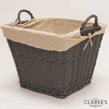 Blacksod Square Wicker Log Basket Grey