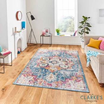 Boston Blue / Fuchsia Rug 120 x 170cm