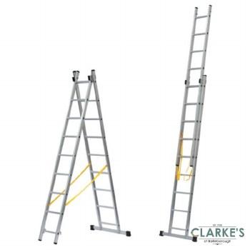 BuildWorx 1.8m 2-Section 2-Way Aluminium Combination Ladder
