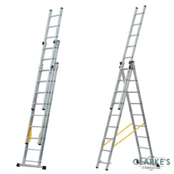 BuildWorx 1.8m 3-Section 3-Way Aluminium Combination Ladder
