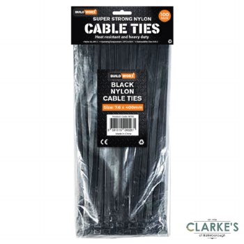 BuildWorx Cable Ties Black 7.6 x 400mm
