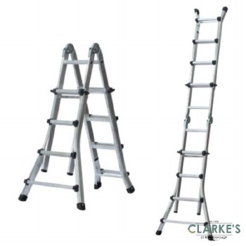 BuildWorx Multipurpose Telescopic Aluminium Ladder