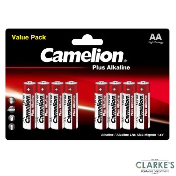 Camelion Plus Alkaline AA Batteries 8 Pack