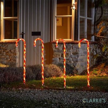 Candy Cane Battery Powered XL Stakes set of 4