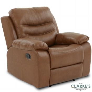 Cara 1 Seater Leather Recliner Armchair Brown