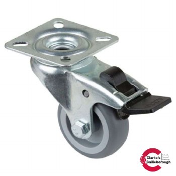Equipment Castor Wheel 50mm with Brake 50kg Grey