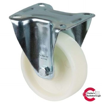Transport Castor Wheel 100mm Fixed 125kg White