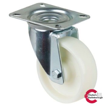 Transport Castor Wheel 100mm Swivel 125kg White